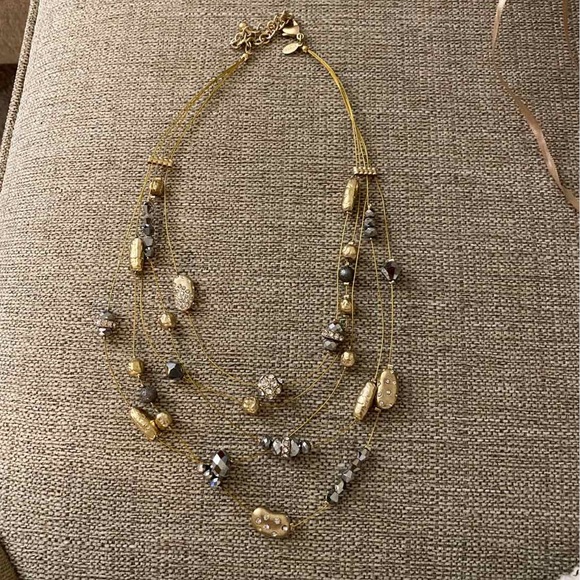 Chico's Jewelry - Gold and Hematite Chico’s Necklace